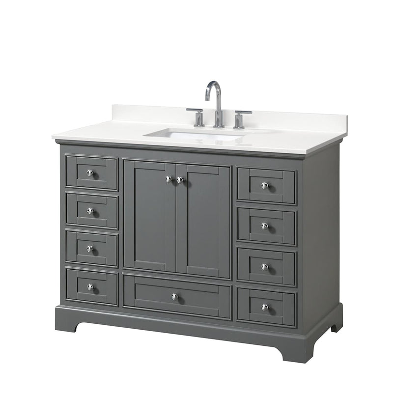 Deborah 48" Free Standing Single Basin Vanity Set with Cabinet and Quartz Vanity Top - image 14