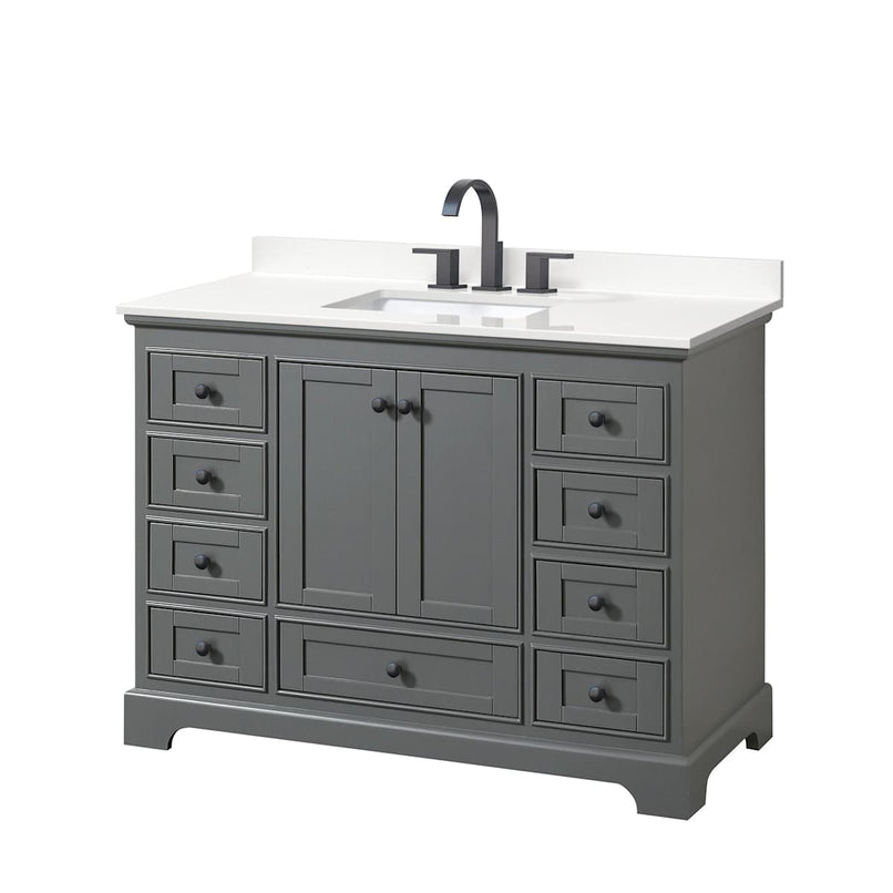 Deborah 48" Free Standing Single Basin Vanity Set with Cabinet and Quartz Vanity Top - image 16