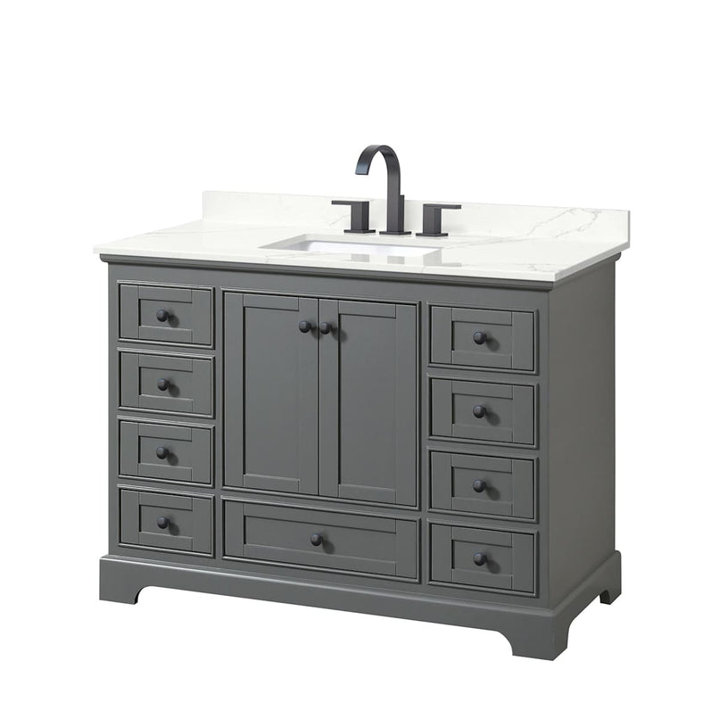 Deborah 48" Free Standing Single Basin Vanity Set with Cabinet and Quartz Vanity Top - image 17