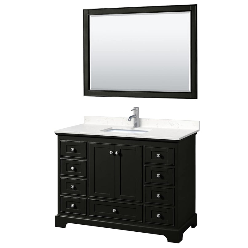 Deborah 48" Free Standing Single Basin Vanity Set with Cultured Marble Vanity Top and Framed Mirror - image 19