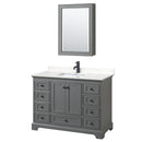 Deborah 48" Free Standing Single Basin Vanity Set with Cultured Marble Vanity Top and Framed Mirror - image 2