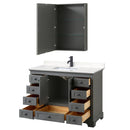 Deborah 48" Free Standing Single Basin Vanity Set with Cultured Marble Vanity Top and Framed Mirror - image 3