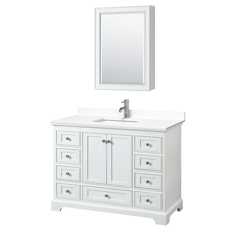 Deborah 48" Free Standing Single Basin Vanity Set with Cultured Marble Vanity Top and Framed Mirror - image 10
