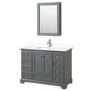 Deborah 48" Free Standing Single Basin Vanity Set with Cultured Marble Vanity Top and Framed Mirror - image 15