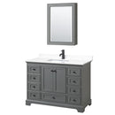 Deborah 48" Free Standing Single Basin Vanity Set with Cultured Marble Vanity Top and Framed Mirror - image 17