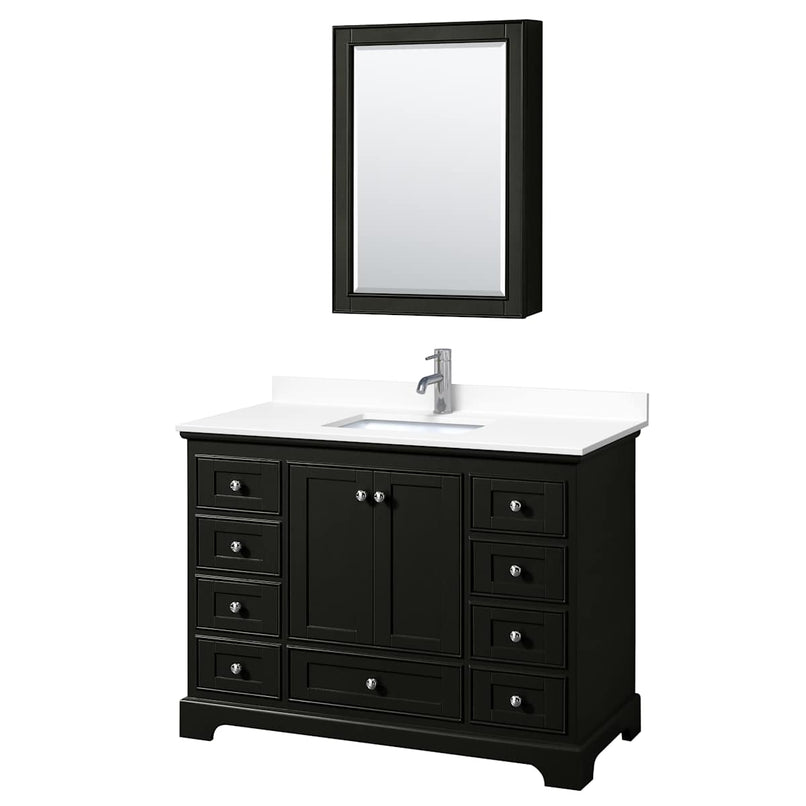 Deborah 48" Free Standing Single Basin Vanity Set with Cultured Marble Vanity Top and Framed Mirror - image 18