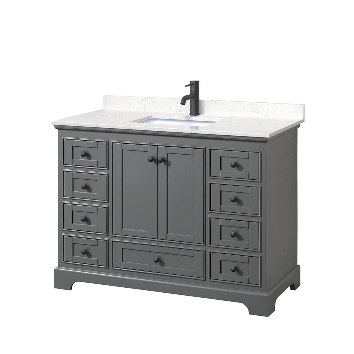 Deborah 48" Free Standing Single Basin Vanity Set with Cultured Marble Vanity Top