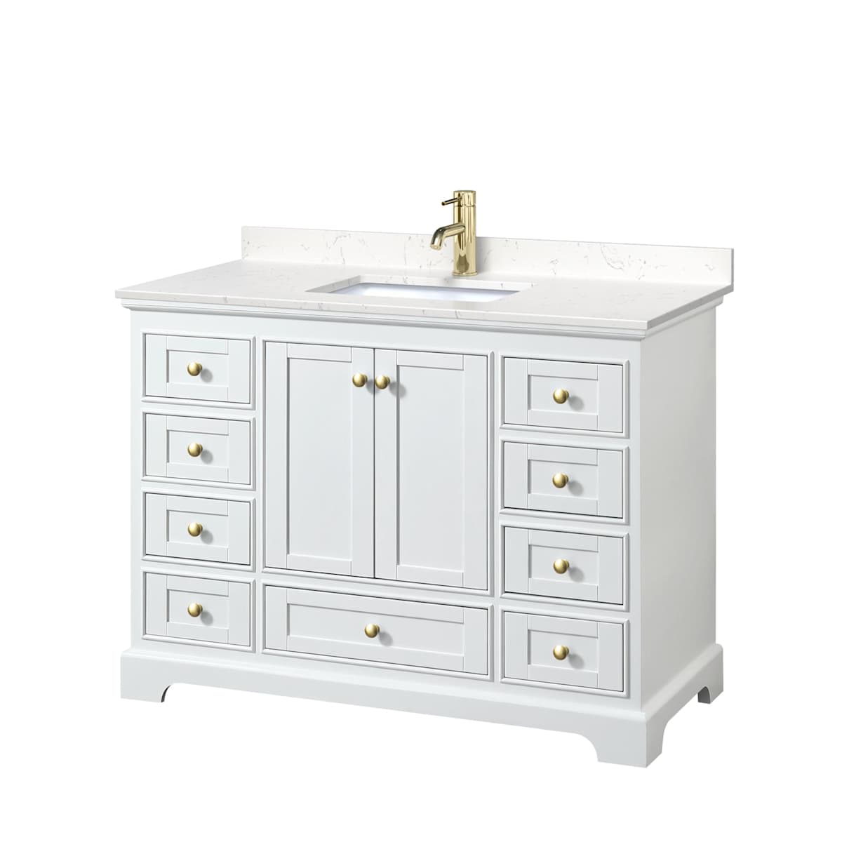 Deborah 48" Free Standing Single Basin Vanity Set with Cultured Marble Vanity Top