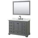 Deborah 48" Free Standing Single Vanity Set with Wood Cabinet, Marble Vanity Top, and Framed Mirror - image 2