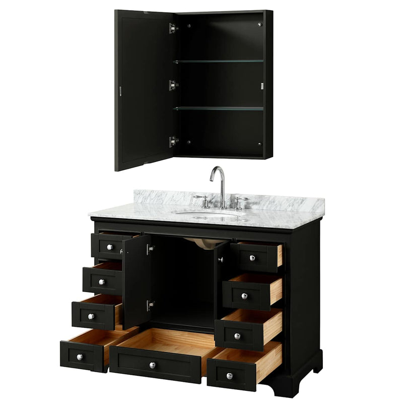 Deborah 48" Free Standing Single Vanity Set with Wood Cabinet, Marble Vanity Top, and Medicine Cabinet - image 13