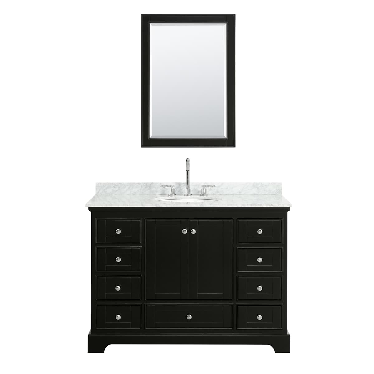 Deborah 48" Free Standing Single Vanity Set with Wood Cabinet, Marble Vanity Top, and Medicine Cabinet - image 14