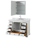 Deborah 48" Free Standing Single Vanity Set with Wood Cabinet, Marble Vanity Top, and Medicine Cabinet - image 20