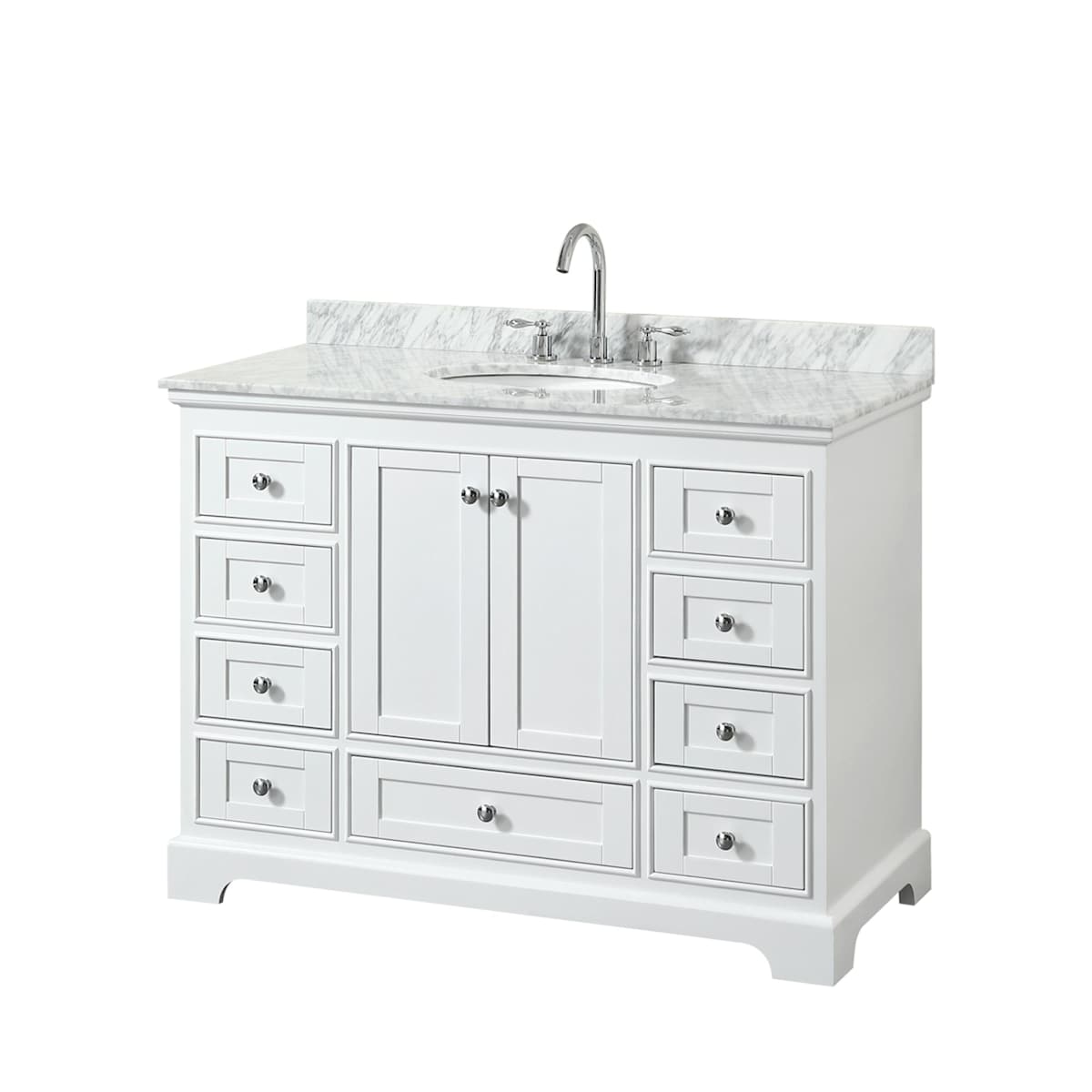 Deborah 48" Free Standing Single Vanity Set with Wood Cabinet and Marble Vanity Top - image 7