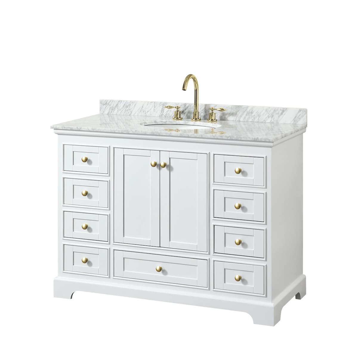 Deborah 48" Free Standing Single Vanity Set with Wood Cabinet and Marble Vanity Top