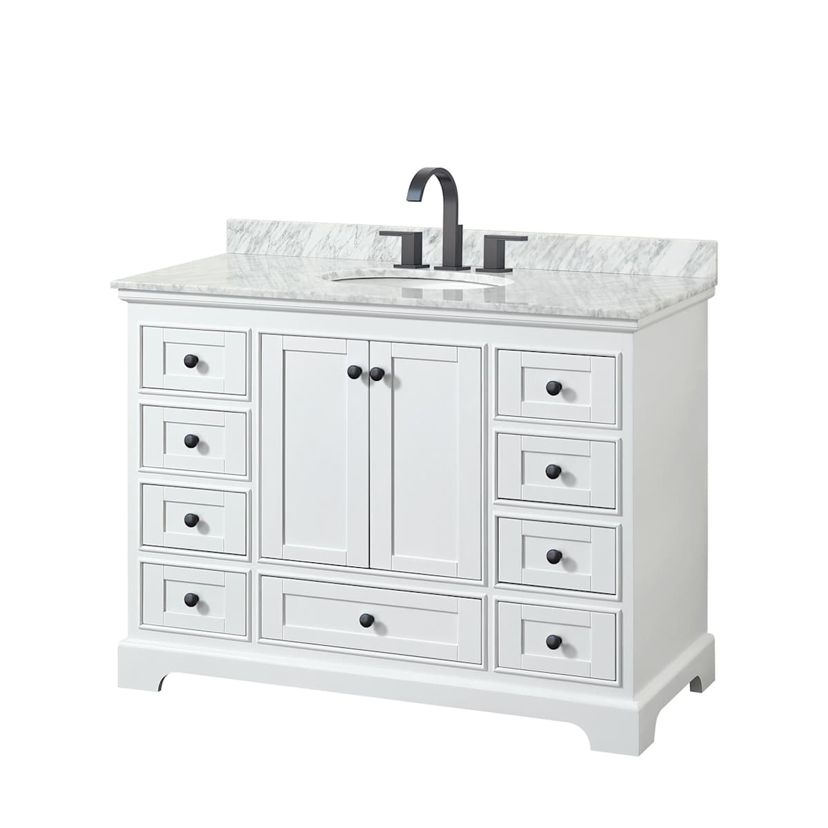 Deborah 48" Free Standing Single Vanity Set with Wood Cabinet and Marble Vanity Top