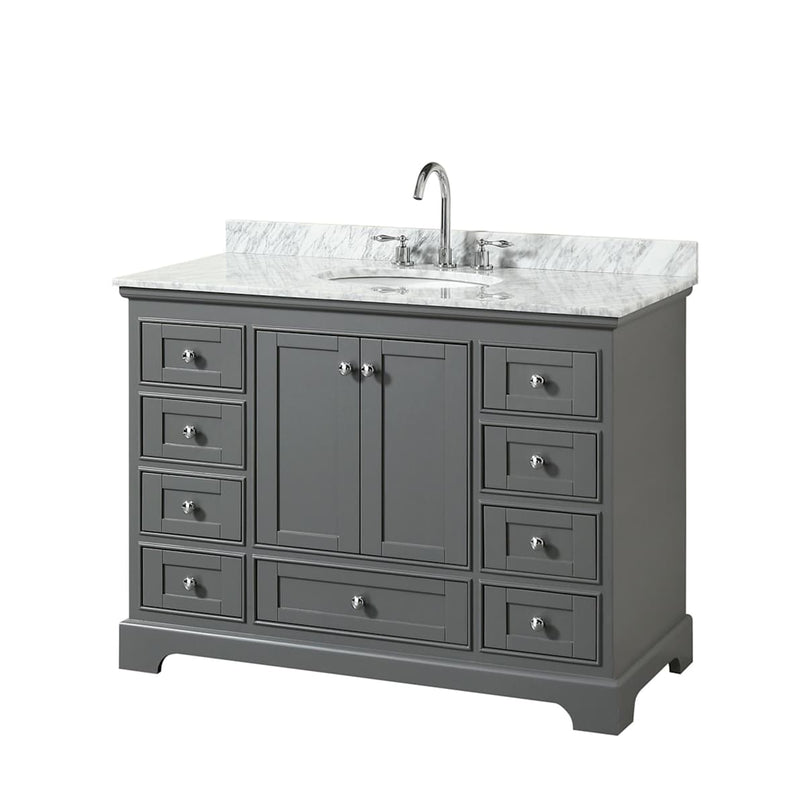Deborah 48" Free Standing Single Vanity Set with Wood Cabinet and Marble Vanity Top - image 10