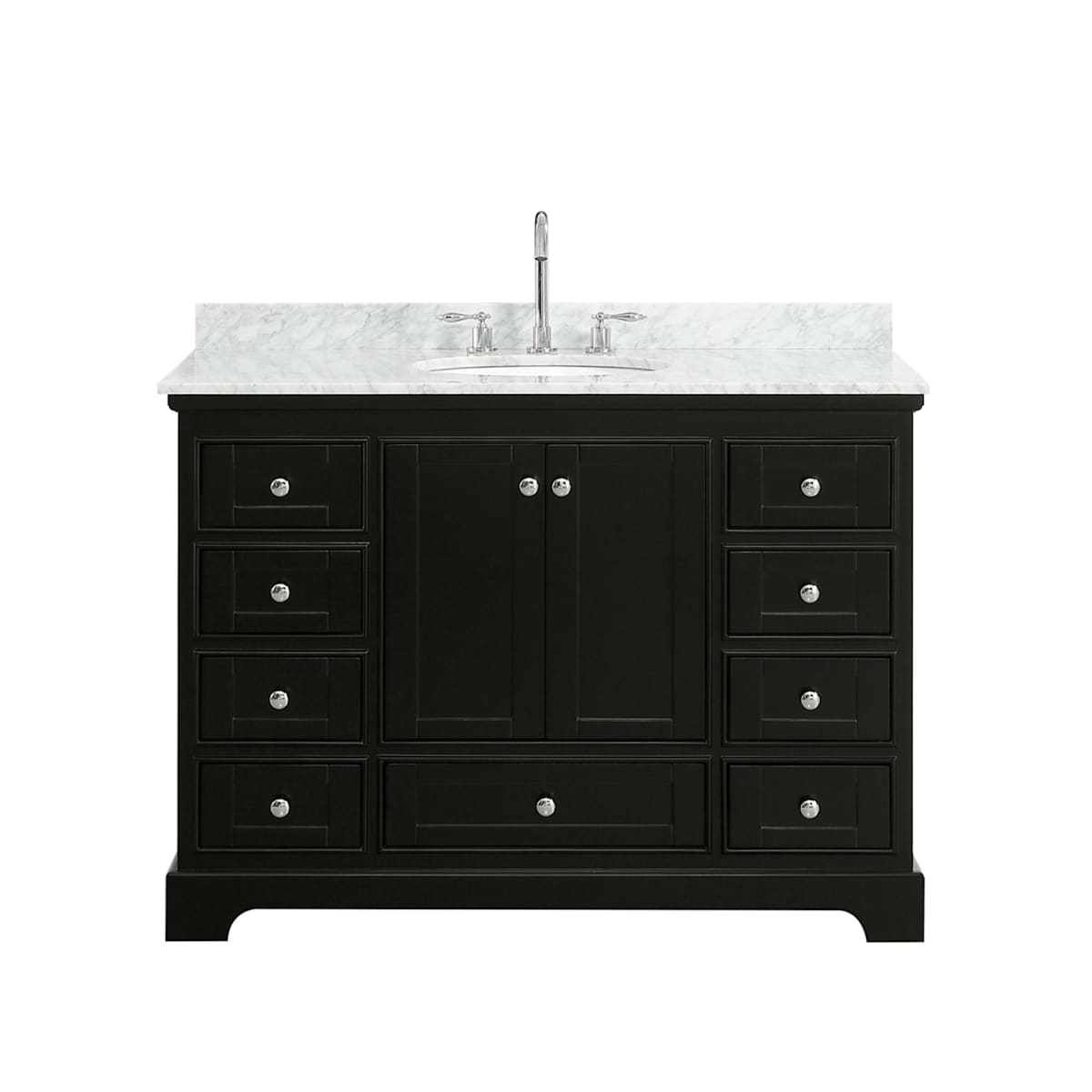Deborah 48" Free Standing Single Vanity Set with Wood Cabinet and Marble Vanity Top