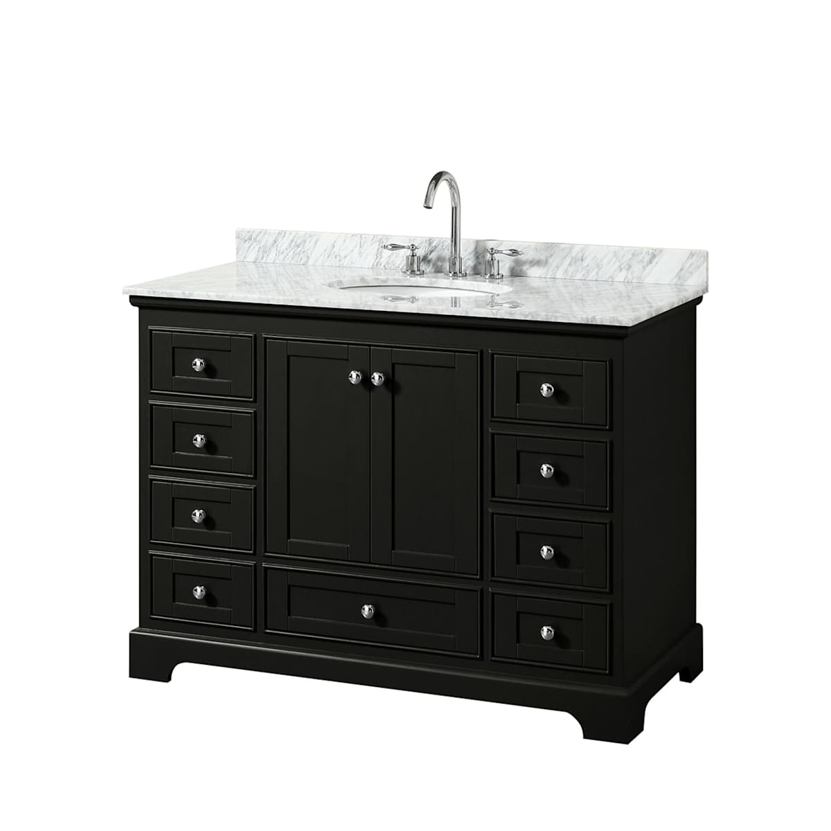 Deborah 48" Free Standing Single Vanity Set with Wood Cabinet and Marble Vanity Top