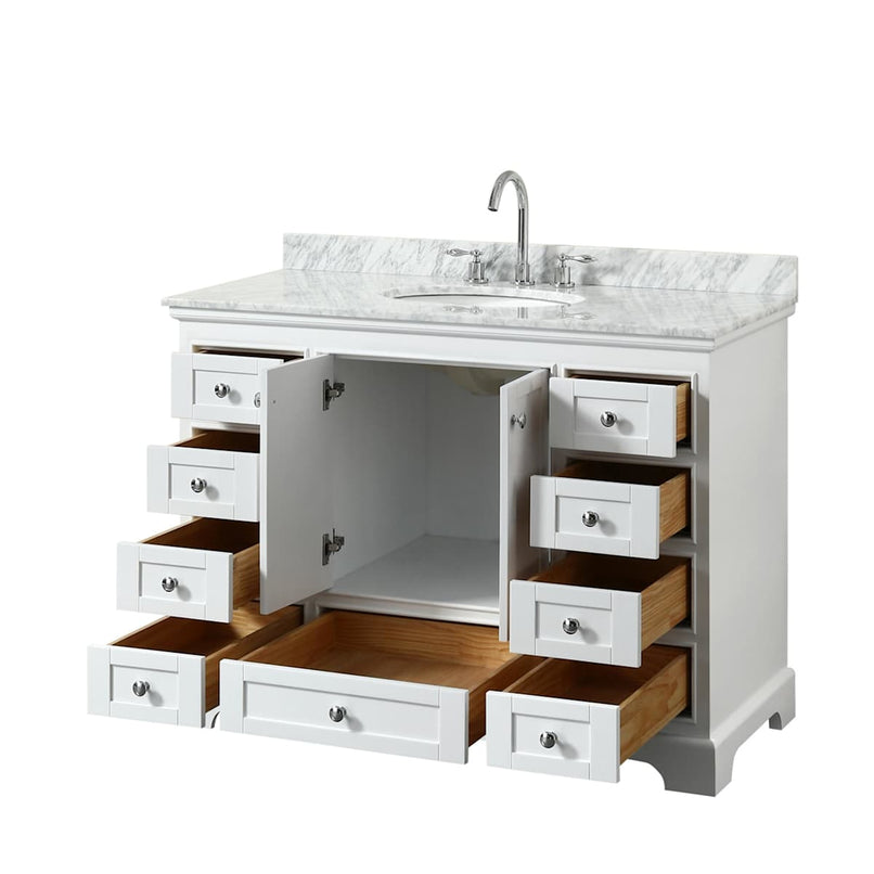 Deborah 48" Free Standing Single Vanity Set with Wood Cabinet and Marble Vanity Top - image 13