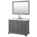 Deborah 48" Free Standing Single Vanity Set with Wood Cabinet, Marble Vanity Top, and Framed Mirror - image 2