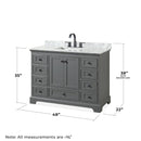Deborah 48" Free Standing Single Vanity Set with Wood Cabinet, Marble Vanity Top, and Framed Mirror - image 6