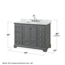 Deborah 48" Free Standing Single Vanity Set with Wood Cabinet, Marble Vanity Top, and Framed Mirror - image 14