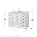 Deborah 48" Free Standing Single Vanity Set with Wood Cabinet, Marble Vanity Top, and Framed Mirror - image 17