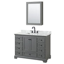 Deborah 48" Free Standing Single Vanity Set with Wood Cabinet, Marble Vanity Top, and Medicine Cabinet - image 2