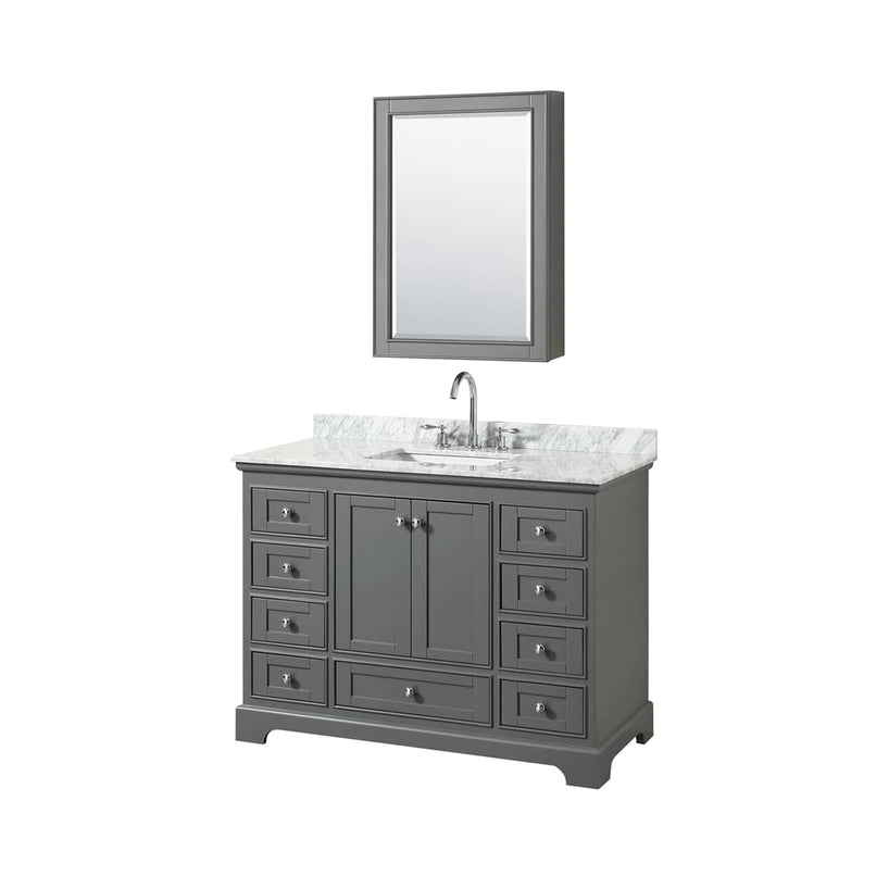 Deborah 48" Free Standing Single Vanity Set with Wood Cabinet, Marble Vanity Top, and Medicine Cabinet - image 12
