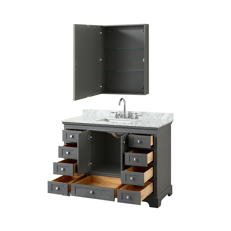 Deborah 48" Free Standing Single Vanity Set with Wood Cabinet, Marble Vanity Top, and Medicine Cabinet - image 13