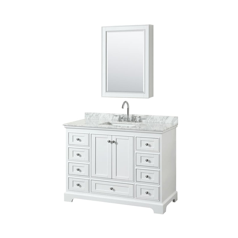 Deborah 48" Free Standing Single Vanity Set with Wood Cabinet, Marble Vanity Top, and Medicine Cabinet - image 14