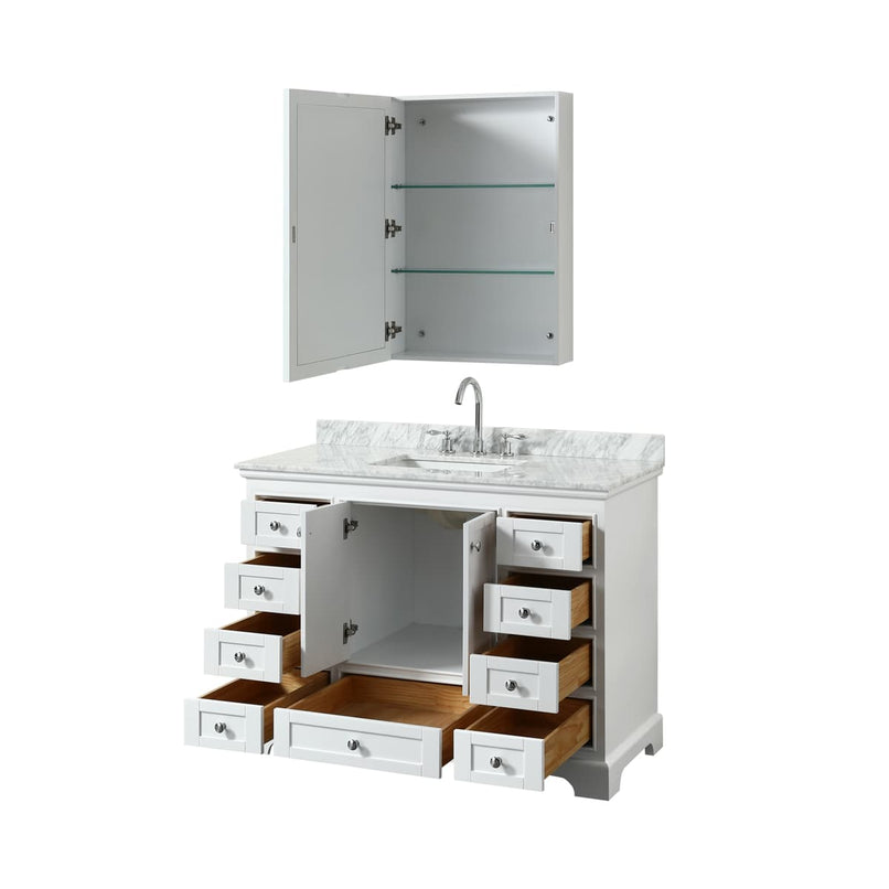 Deborah 48" Free Standing Single Vanity Set with Wood Cabinet, Marble Vanity Top, and Medicine Cabinet - image 15