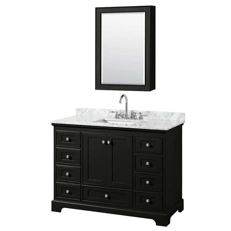 Deborah 48" Free Standing Single Vanity Set with Wood Cabinet, Marble Vanity Top, and Medicine Cabinet - image 16