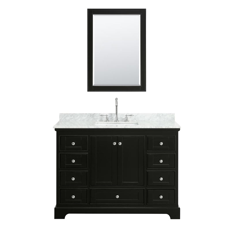 Deborah 48" Free Standing Single Vanity Set with Wood Cabinet, Marble Vanity Top, and Medicine Cabinet - image 18