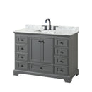 Deborah 48" Free Standing Single Vanity Set with Wood Cabinet and Marble Vanity Top - image 2
