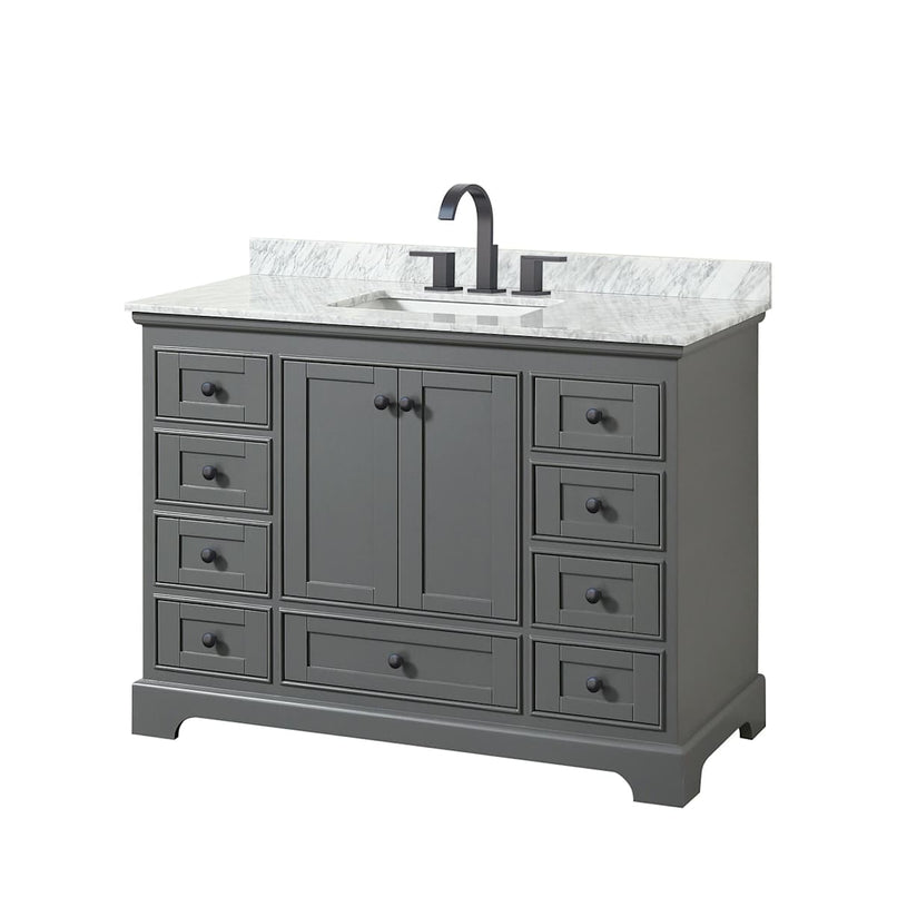 Deborah 48" Free Standing Single Vanity Set with Wood Cabinet and Marble Vanity Top - image 2