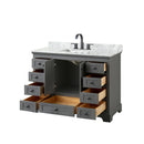 Deborah 48" Free Standing Single Vanity Set with Wood Cabinet and Marble Vanity Top - image 3