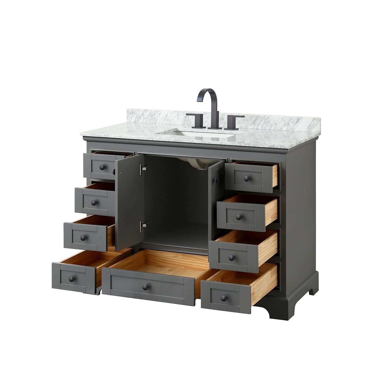 Deborah 48" Free Standing Single Vanity Set with Wood Cabinet and Marble Vanity Top - image 3