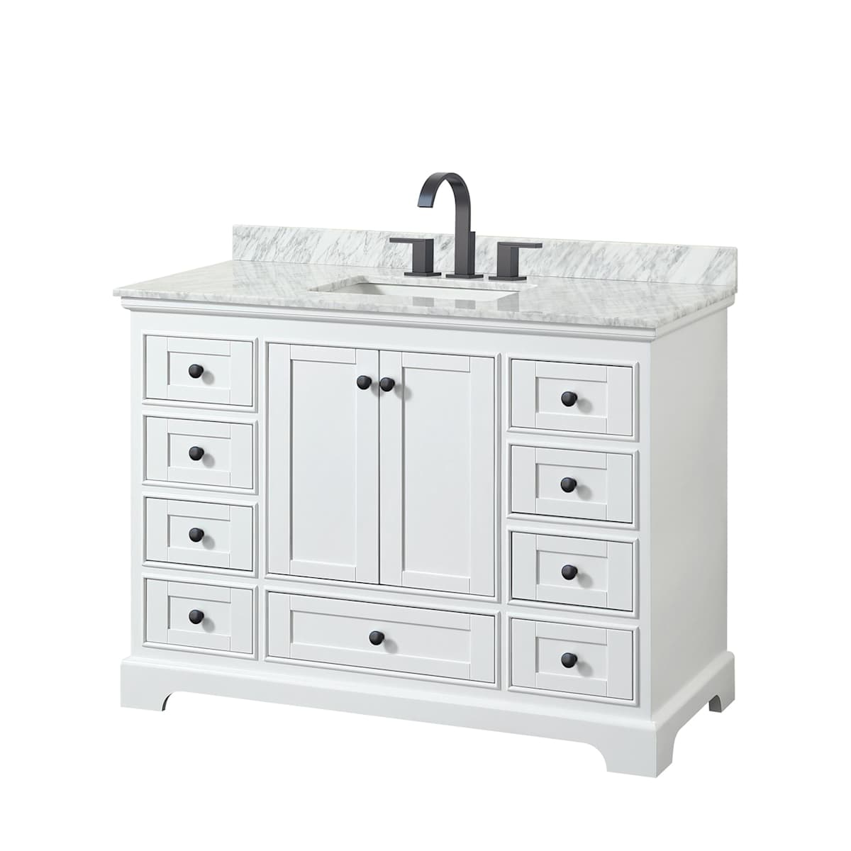 Deborah 48" Free Standing Single Vanity Set with Wood Cabinet and Marble Vanity Top