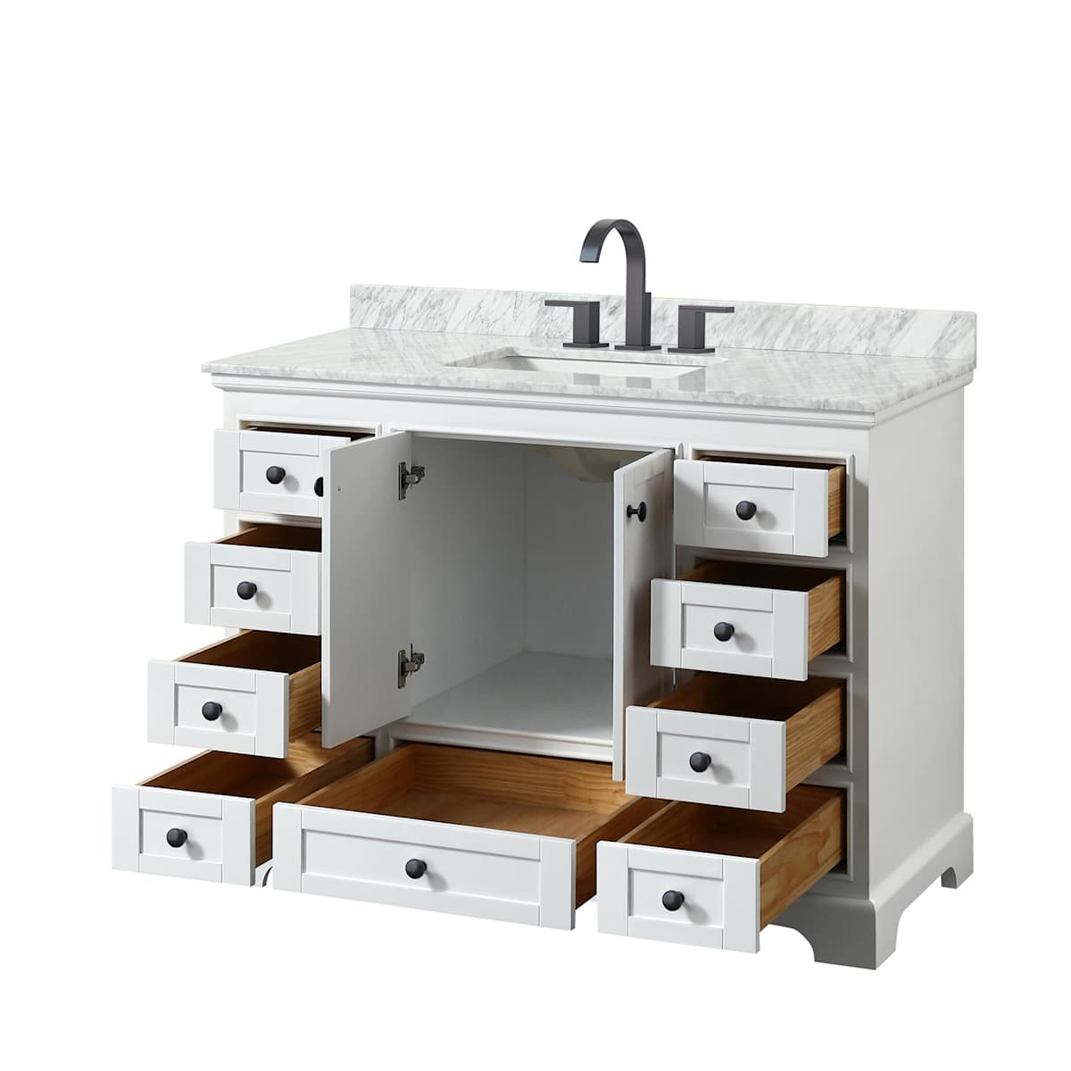 Deborah 48" Free Standing Single Vanity Set with Wood Cabinet and Marble Vanity Top - image 8