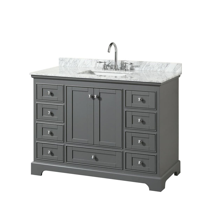 Deborah 48" Free Standing Single Vanity Set with Wood Cabinet and Marble Vanity Top - image 9