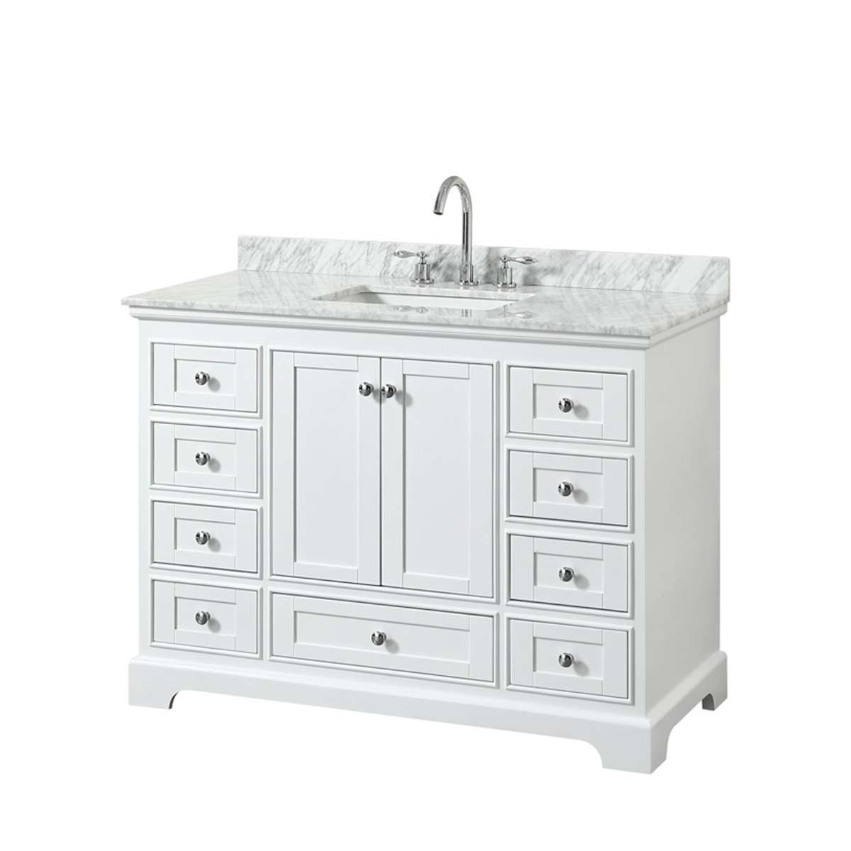 Deborah 48" Free Standing Single Vanity Set with Wood Cabinet and Marble Vanity Top
