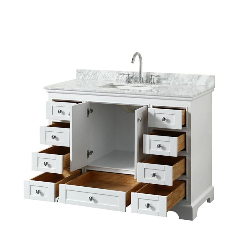 Deborah 48" Free Standing Single Vanity Set with Wood Cabinet and Marble Vanity Top - image 12