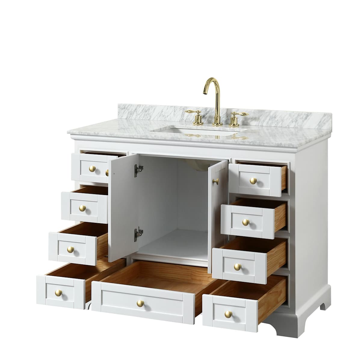 Deborah 48" Free Standing Single Vanity Set with Wood Cabinet and Marble Vanity Top - image 17