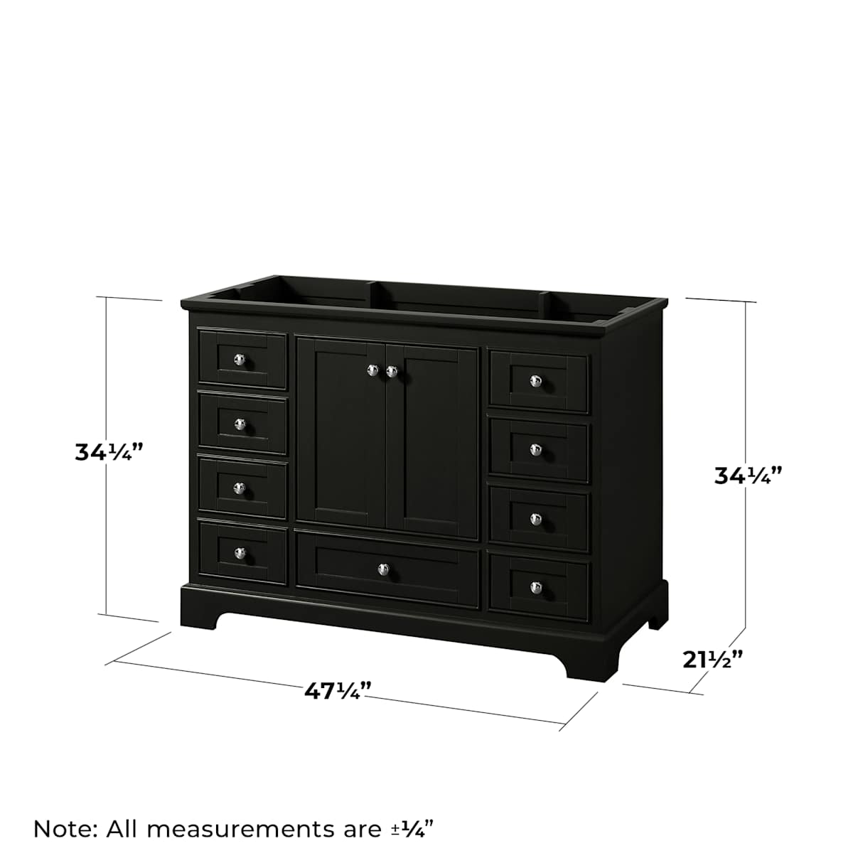 Deborah 47-1/4" Free Standing Single Wood Vanity Cabinet Only with Mirror - Less Vanity Top