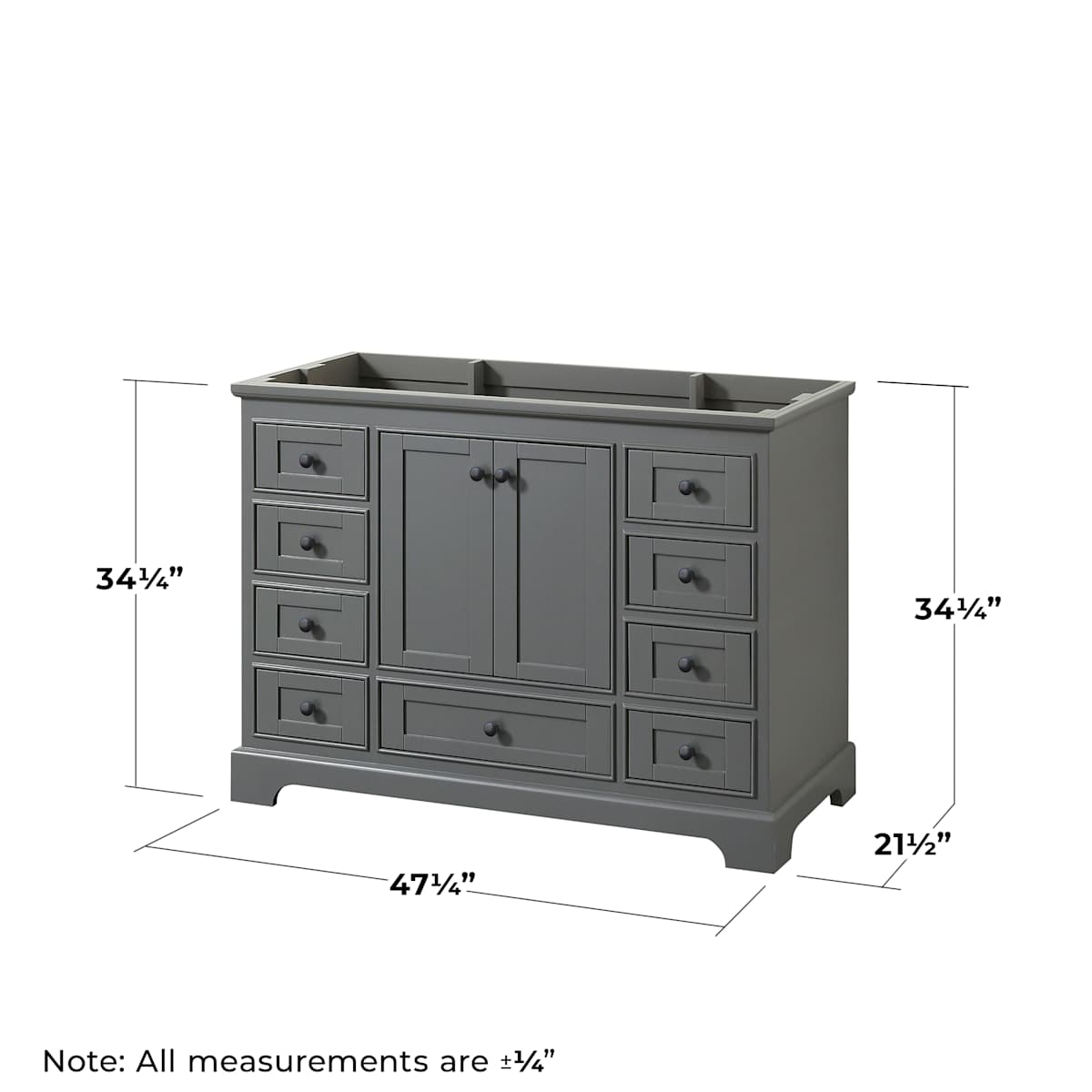 Deborah 47-1/4" Free Standing Single Wood Vanity Cabinet Only with Mirror - Less Vanity Top