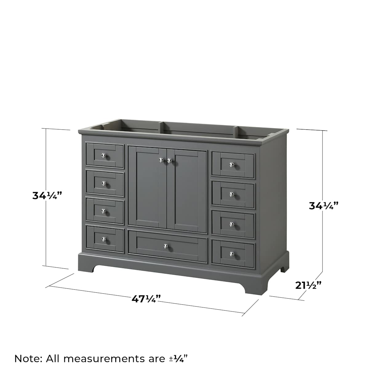 Deborah 47-1/4" Free Standing Single Wood Vanity Cabinet Only with Mirror - Less Vanity Top - image 10