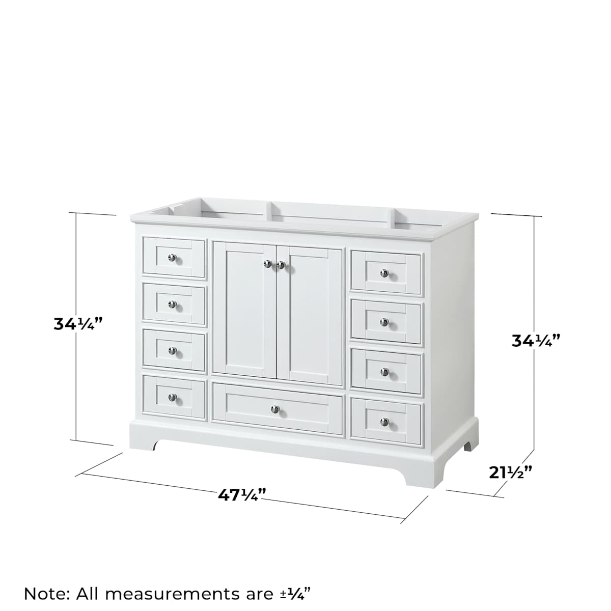 Deborah 47-1/4" Free Standing Single Wood Vanity Cabinet Only with Mirror - Less Vanity Top