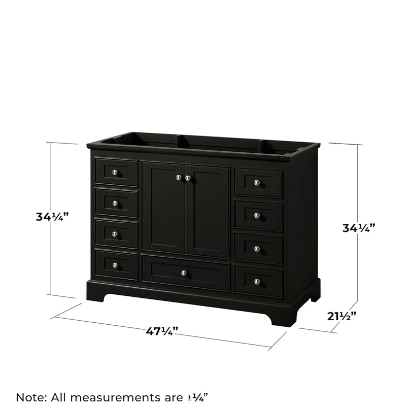 Deborah 47-1/4" Free Standing Single Wood Vanity Cabinet Only with Mirror - Less Vanity Top - image 14
