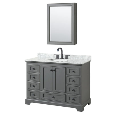 Deborah 48" Free Standing Single Vanity Set with Wood Cabinet, Marble Vanity Top, and Medicine Cabinet - image 1